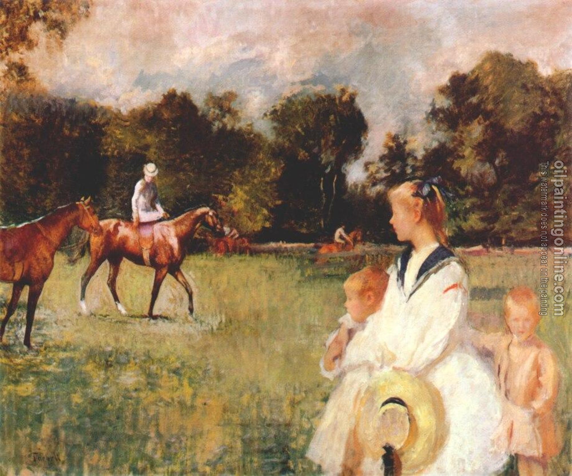 Tarbell, Edmund Charles - Schooling the Horses